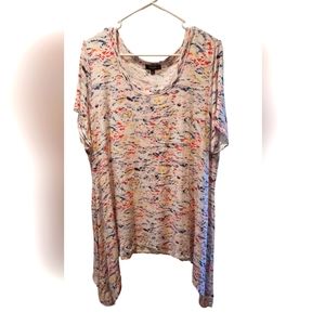 Premise Studio Multicolored Short Sleeve Blouse size 3X